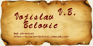 Vojislav Belović vizit kartica